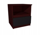 Nočný stolík Wenge, čierne čelá 45x45cm zásuvka