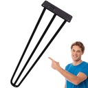 HG DECO Kovová noha ku konferenčnému stolíku, tri tyče, 40 cm, čierna povala