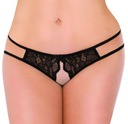 Čierne tangá Open Crotch Soft Line 2483 M/L
