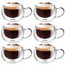 Termálne poháre šálky na kávu latte cappuccino dvojité sklo 300 ml