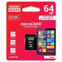 Pamäťová karta microSD 64GB CL10 UHS I + GO adaptér