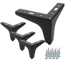 Sada 4 kovových nôh Anchor, matná čierna, 10 cm