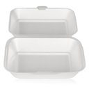 Polystyrénový box dvojitý Hamburger biely, 125 kusov