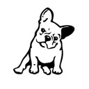 Vinylová nálepka pre psa FRANCÚZSKY BULLDOG v čiernej farbe