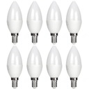 8x LED ŽIAROVKA ÚSPORA ENERGIE C37 E14 10W 800lm 6000K STUDENÁ BIELA
