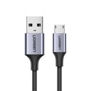 Kábel USB-micro USB, 2m, sivý