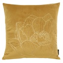 MEDOVÝ VELVET OBLIEC NA VANKÚŠ VEĽKÝ ZLATÝ KVET 45x45