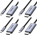 Unitek adaptér USB-C na DP 1.2 4K 60Hz kábel 1,8m sivý x4
