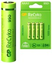 4x nabíjateľná článková batéria GP 950mAh 1,2V AAA