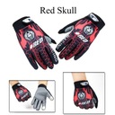 Červené pánske módne rukavice Skull-XL s P