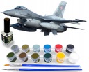 Model poľského lietadla F-16 Jastrząb FARBY GLUE