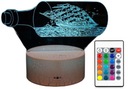 3D LED USB LAMPA LOĎ VO FĽAŠI NOČNÁ LAMPA 16 FARIEB DIAĽKOVÉ