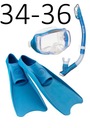Set maska ​​+ šnorchel + plutvy Imprex 3D/UF1202 modrá veľkosť XXS (34-36)