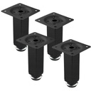 4x Nábytková noha nastaviteľná štvorcová noha 25x25 ATM H-100mm ČIERNA DN-738