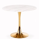 Kuchynský stôl okrúhly COTINO, mramor biele zlato