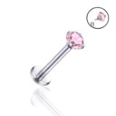 PIERCING Labret s ružovým zirkónom TYTAN 1,2/8/4