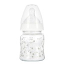NUK Sklenená fľaša s indikátorom teploty 120 ml 0-6m First Choice biela