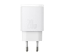 Baseus USB / USB-C 20W nástenná nabíjačka biela