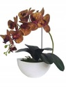 Umelá orchidea v ozdobnom kvetináči - lodičke