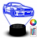 Soška LED Night Light 3D gravírovanie auta Nissan Skyline Auto Vehicle