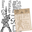 DIY Scrapboating DeCoupage šablóna, viacnásobné použitie 21x30cm A4 Francúzsko Paríž
