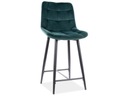 Barová stolička CHIC H-2 polovičná taburetka, zelený zamat