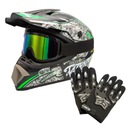 ĽAHKÁ ENDURO KRÍŽOVÁ PRILBA + RUKAVICE + OKULIARE