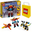 LEGO CREATOR BLOCKS 31124 SUPER ROBOT 3V1 PRE DETI + DARČEKOVÁ TAŠKA