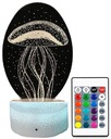 3D LED NOČNÁ LAMPA LAMPA MEDÚZY 16 FARIEB + DIAĽKOVÉ OVLÁDANIE