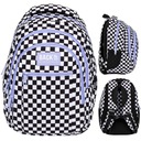 Trojkomorový batoh Derform BACKUP model CHECKBOARD Purple, 26L