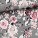 Single Jersey Roses na sivom