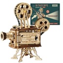 ROBOTIME DREVENÝ MODEL PUZZLE 3D FILMOVÝ PROJEKTOR + VITASCOPE FILM DIY