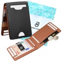 Kožená pánska peňaženka Elegant Dvojfarebná Horizontal Slim 1,5 cm RFID