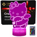 3D LED USB nočná lampa ako darček Hello Kitty