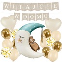Sada balónov WELCOME HOME + BOHO BANNER modrý mesiac WELCOME ahoj