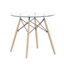 Okrúhly stolík, moderný sklenený konferenčný stolík, 80 cm