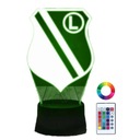 LEGIA VARŠAVA STOLNÁ LAMPA LOGO NOČNEJ LAMPY PODSVETLENÉ 3D + DIAĽKOVÉ OVLÁDANIE