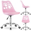 PRINT Ružová otočná písacia stolička pre deti