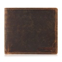 Brodrene pánska kožená peňaženka Hnedé Vintage Rfid kožené peňaženky