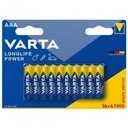 20x LR03 Varta Longlife Power MN2400 AAA 1,5V B16+4 batéria