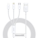 Kábel Baseus 3v1 pre micro USB/USB-C/iPhone 3,5A