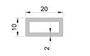Hliníkový profil 20x10x2 - 10 cm, dĺžka do 140 cm