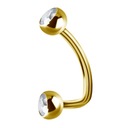 TYTAN GOLD PVD banán 1,6x12 g.h. 1mm CHRISTINA so zirkónmi WH
