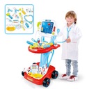 WOOPIE Malý doktorský vozík Modrá lekárska súprava pre deti 17 doplnkov