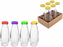 Sklenená fľaša na džús a nápoje s uzáverom, 480ml, 6x