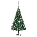 Umelý vianočný stromček s LED a súpravou guličiek, zelený,