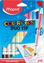 Farebné fixky Peps Duo Tip, obojstranné, 10 farieb