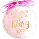 BABY First Christmas + meno 2022 ružový vianočný stromček
