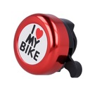 Hlasný červený kovový zvonček na bicykel
