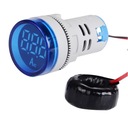 LED ampérmeter 28mm 0-100A 230V Modrá